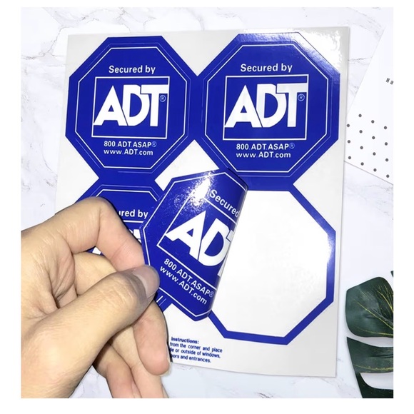 ADT Blue and White Security Decals - 12 Pack x 3 - Picture 3 of 5